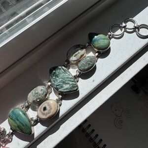 Vintage native american Sterling 925 gemstone bracelet